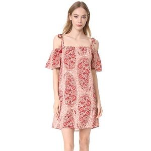 Madewell Silk Cold Shoulder Paisley Dress